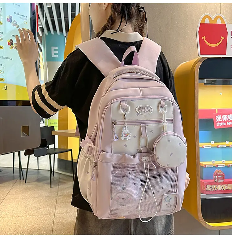 Cute Pink Schoolbag for Girls Large Capacity Single Shoulder — feature 28