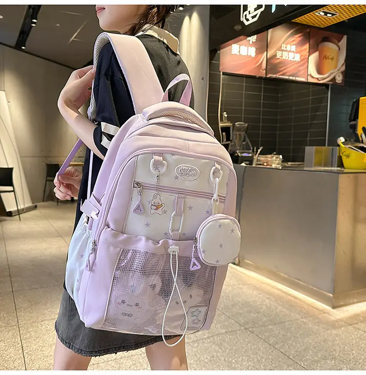 Cute Pink Schoolbag for Girls Large Capacity Single Shoulder — feature 29