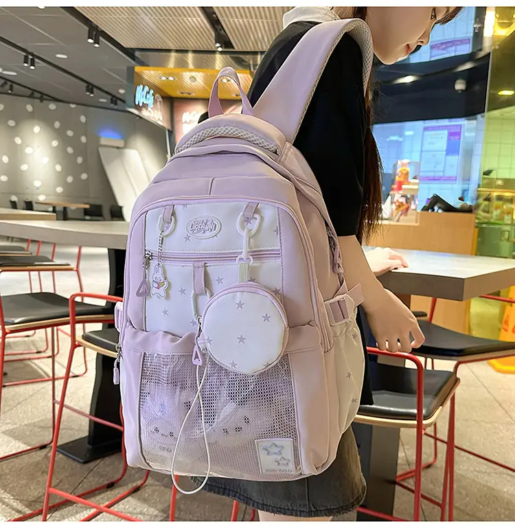 Cute Pink Schoolbag for Girls Large Capacity Single Shoulder — feature 31