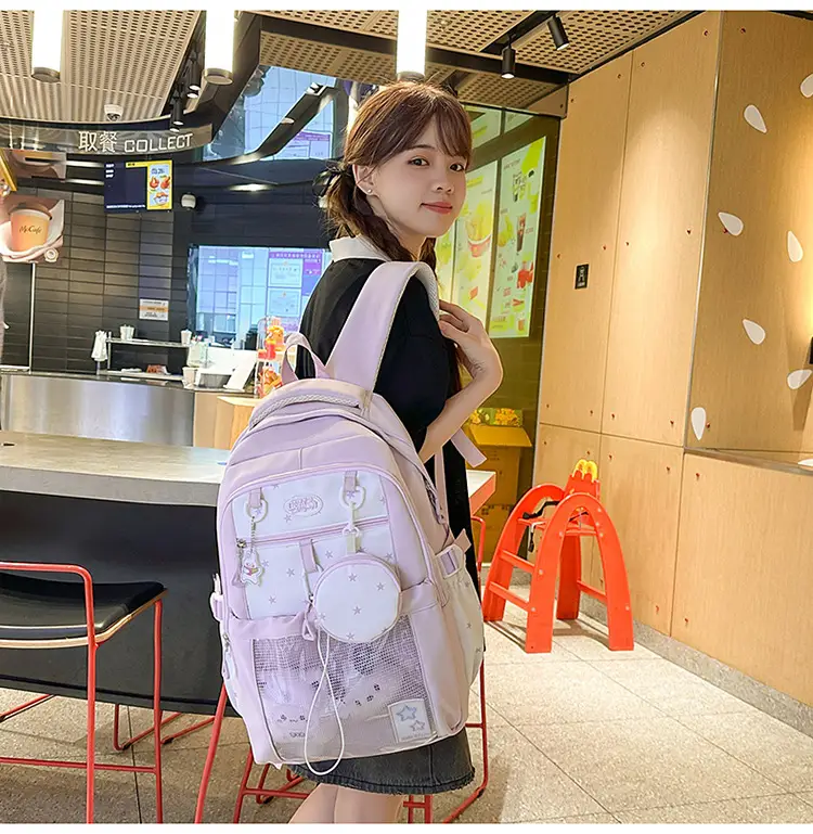 Cute Pink Schoolbag for Girls Large Capacity Single Shoulder — feature 32
