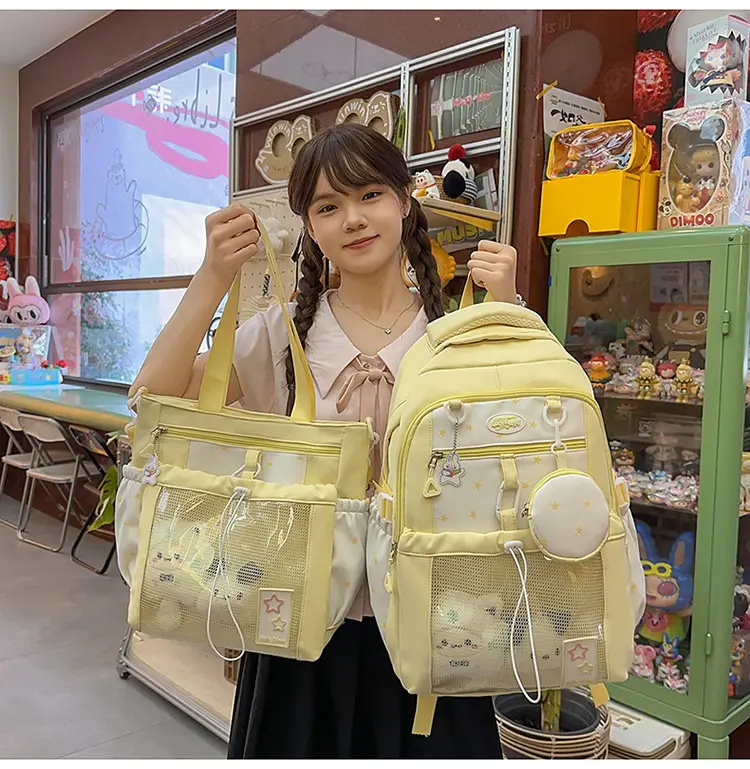 Cute Pink Schoolbag for Girls Large Capacity Single Shoulder — feature 33