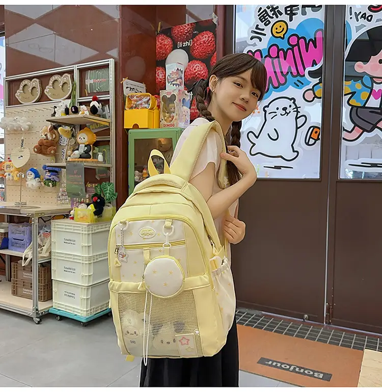 Cute Pink Schoolbag for Girls Large Capacity Single Shoulder — feature 38