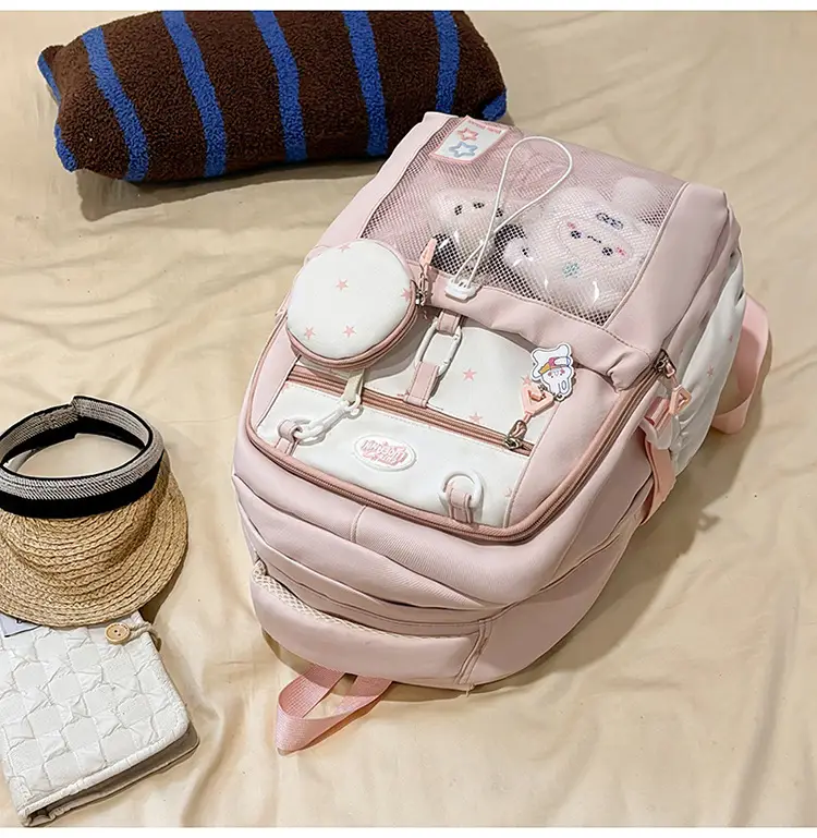 Cute Pink Schoolbag for Girls Large Capacity Single Shoulder — feature 43