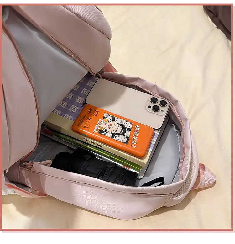 Cute Pink Schoolbag for Girls Large Capacity Single Shoulder — feature 50