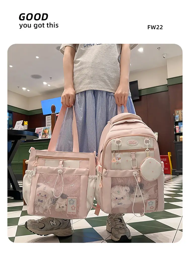 Cute Pink Schoolbag for Girls Large Capacity Single Shoulder — feature 8