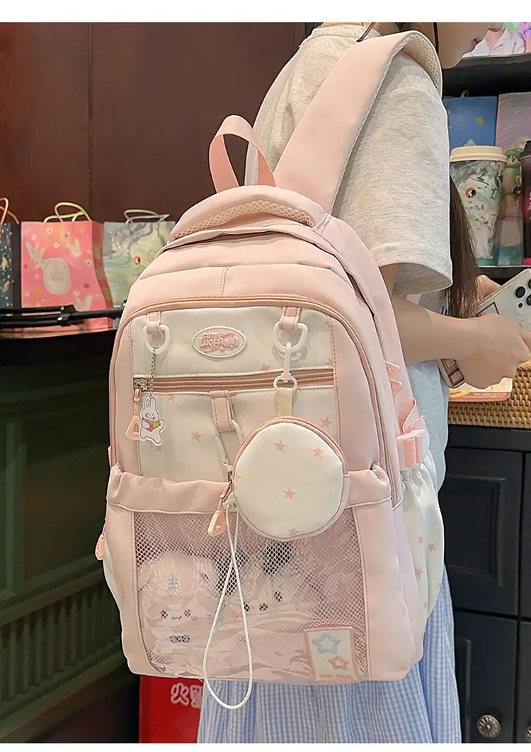 Cute Pink Schoolbag for Girls Large Capacity Single Shoulder — feature 9