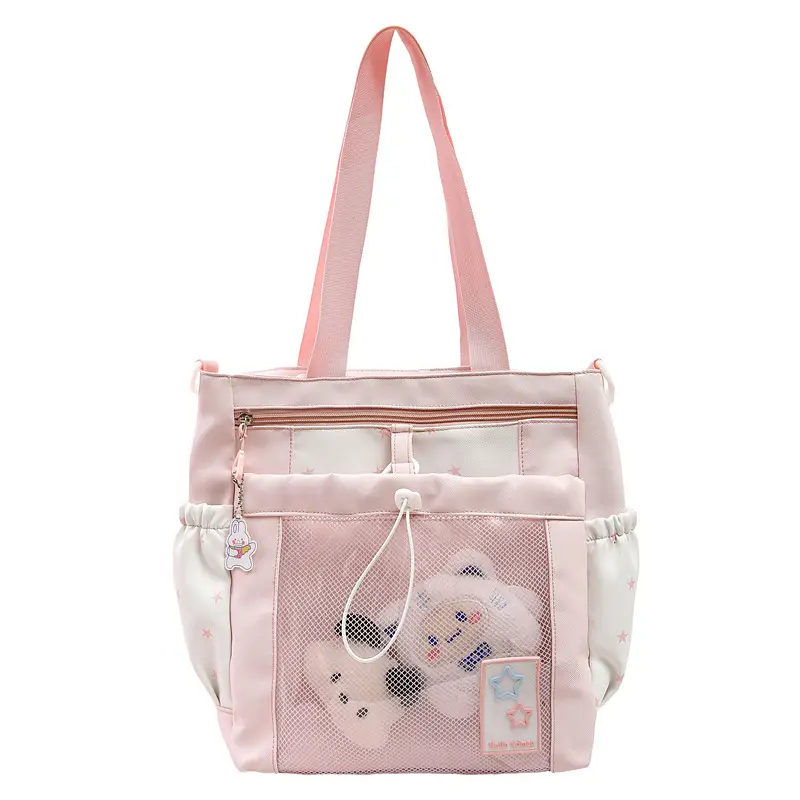 Cute Pink Schoolbag for Girls Large Capacity Single Shoulder