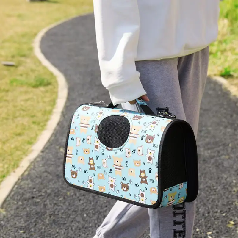 Foldable Pet Outing Bag with Cat Print Colors - Image 17