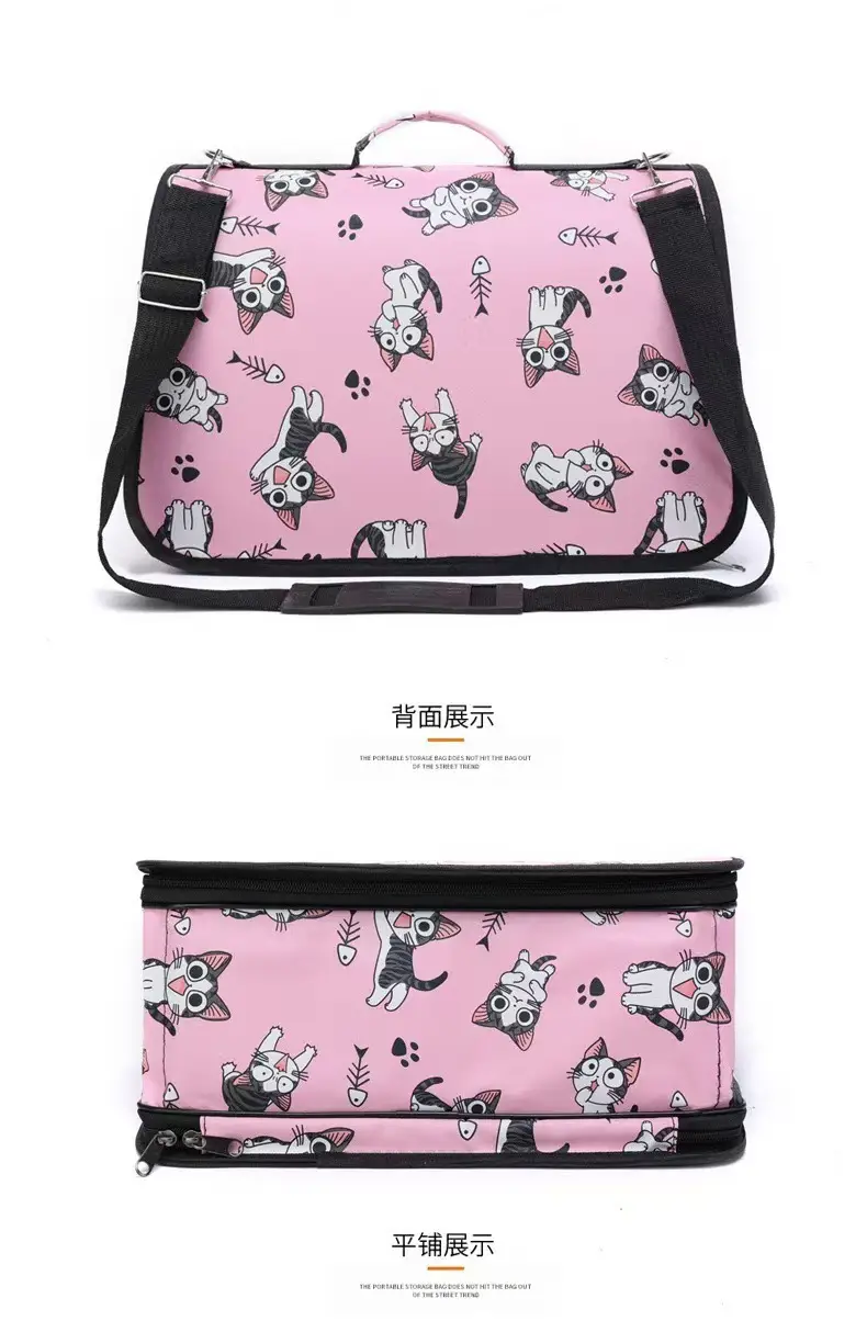 Foldable Pet Outing Bag with Cat Print Colors — feature 14