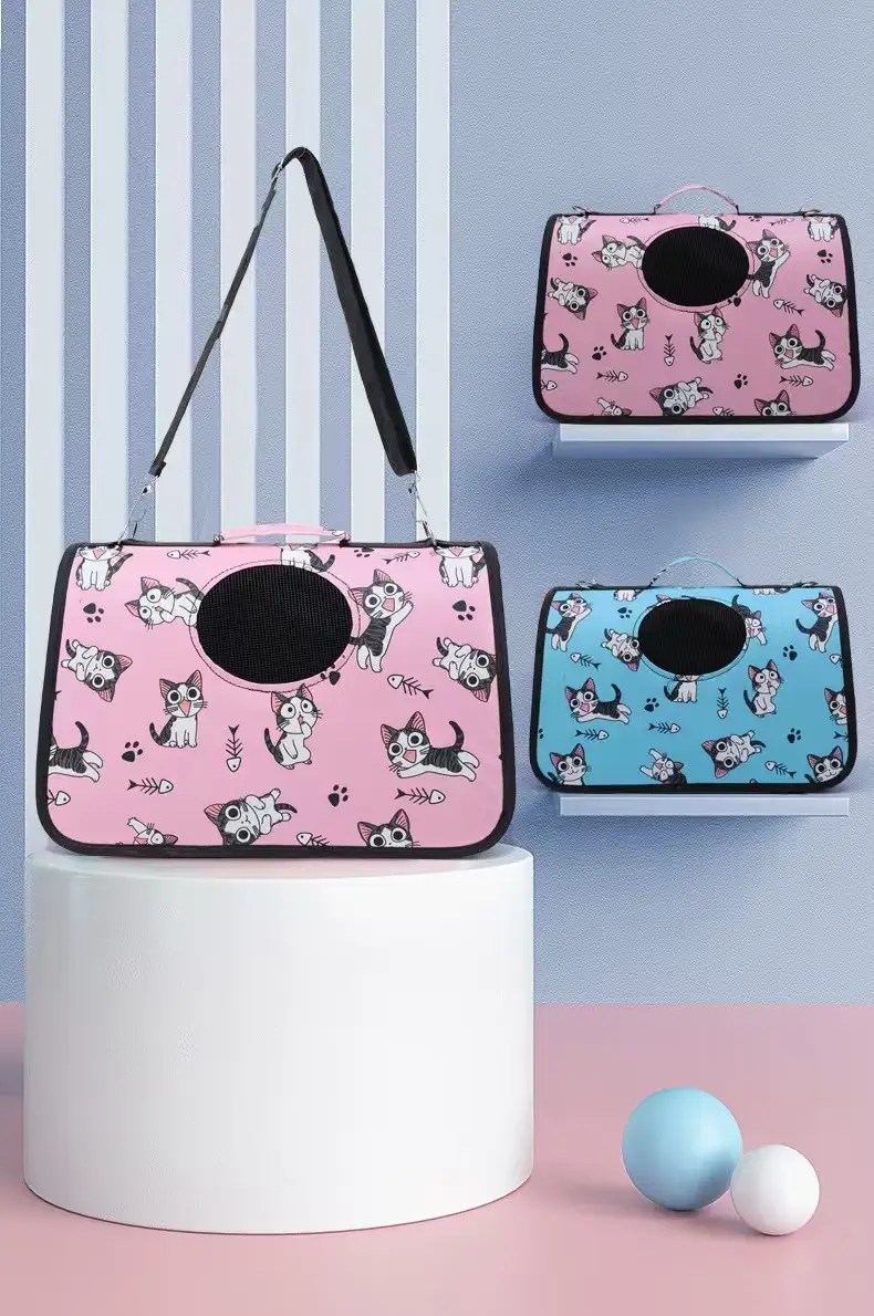 Foldable Pet Outing Bag with Cat Print Colors — feature 9