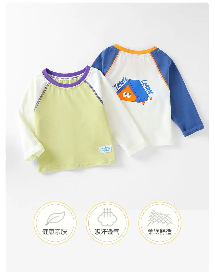 2025 Baby T-Shirt Autum Girls' Fashionable Tops New Kidsren's Clothing Spring and Autumn Boys' Bottoming Shirts — feature 1