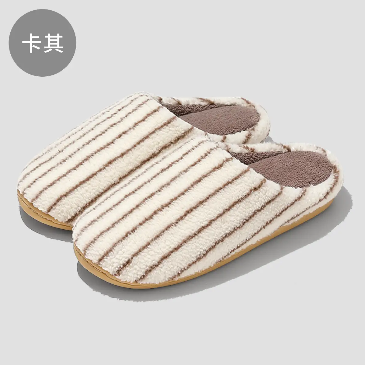 Women Pink Cotton Slippers Warm Autumn Winter - Image 4