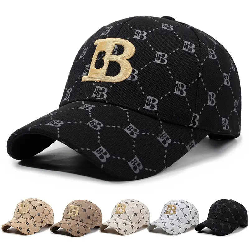 New Letter Embroidered Hard-Top Baseball Cap Black - Image 6