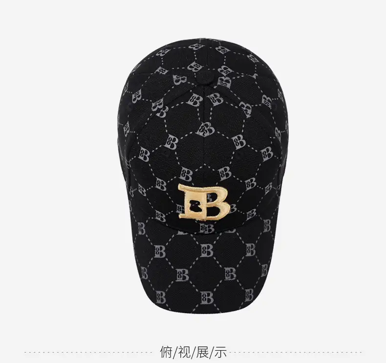 New Letter Embroidered Hard-Top Baseball Cap Black — feature 12