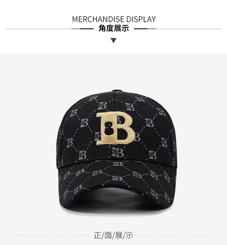 New Letter Embroidered Hard-Top Baseball Cap Black — feature 8