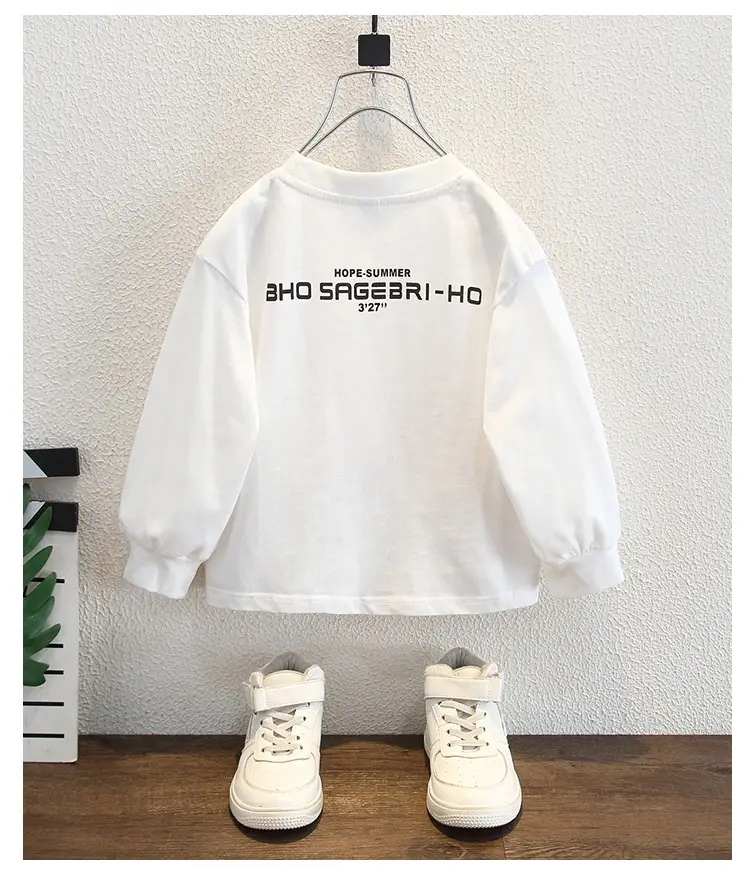 White Long-Sleeved Baby T-Shirt for Boys Autumn — feature 10