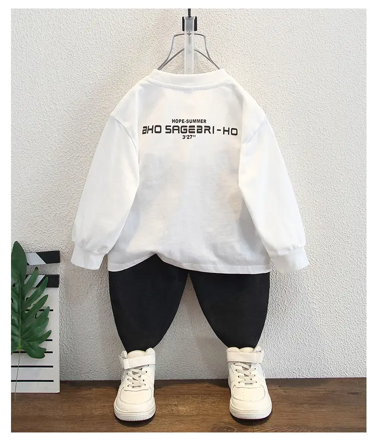 White Long-Sleeved Baby T-Shirt for Boys Autumn — feature 8