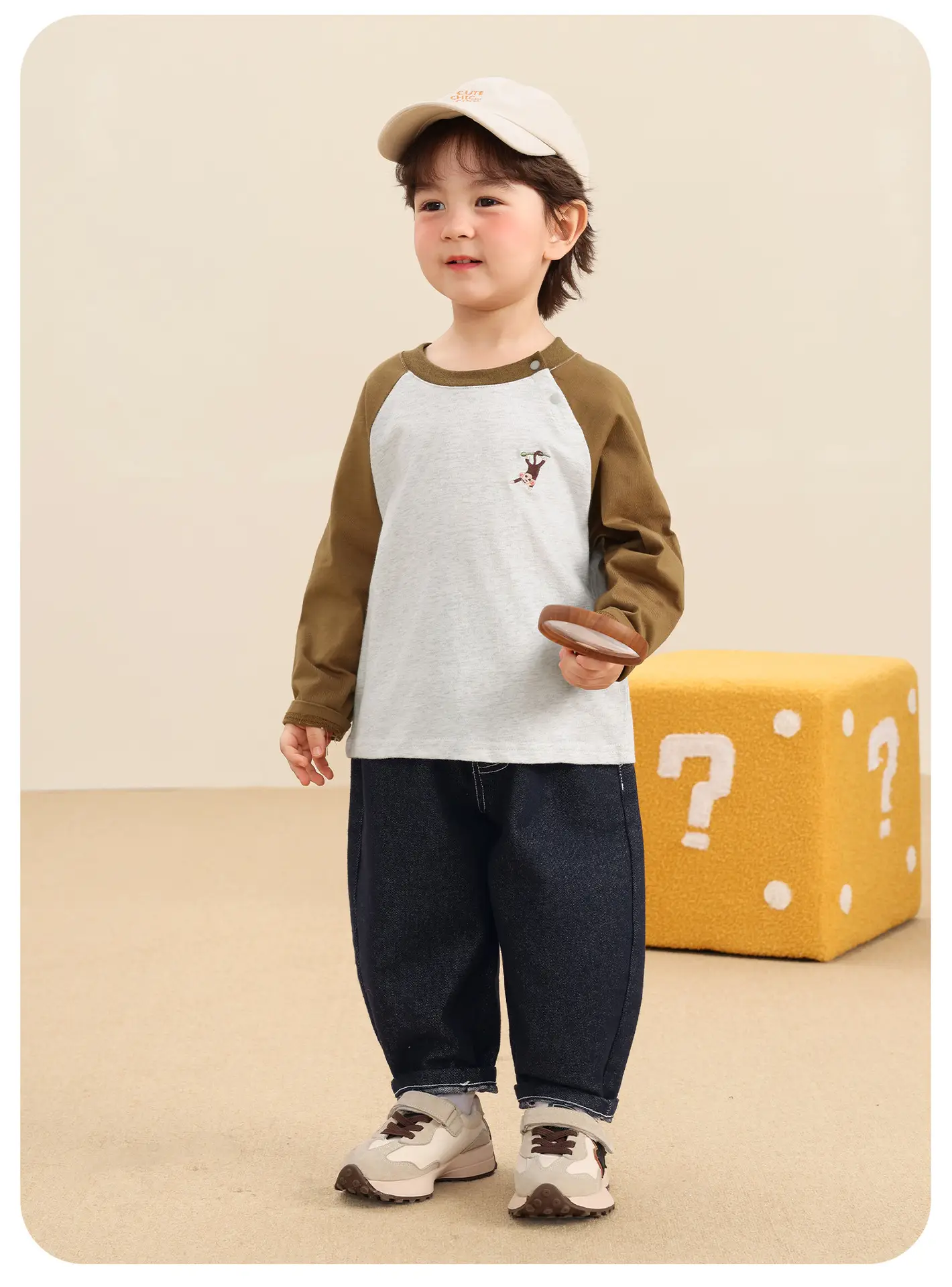 Kaka Panda Boys' Base Layer Shirt Grey Blue Long Sleeve T-Shirt — feature 12