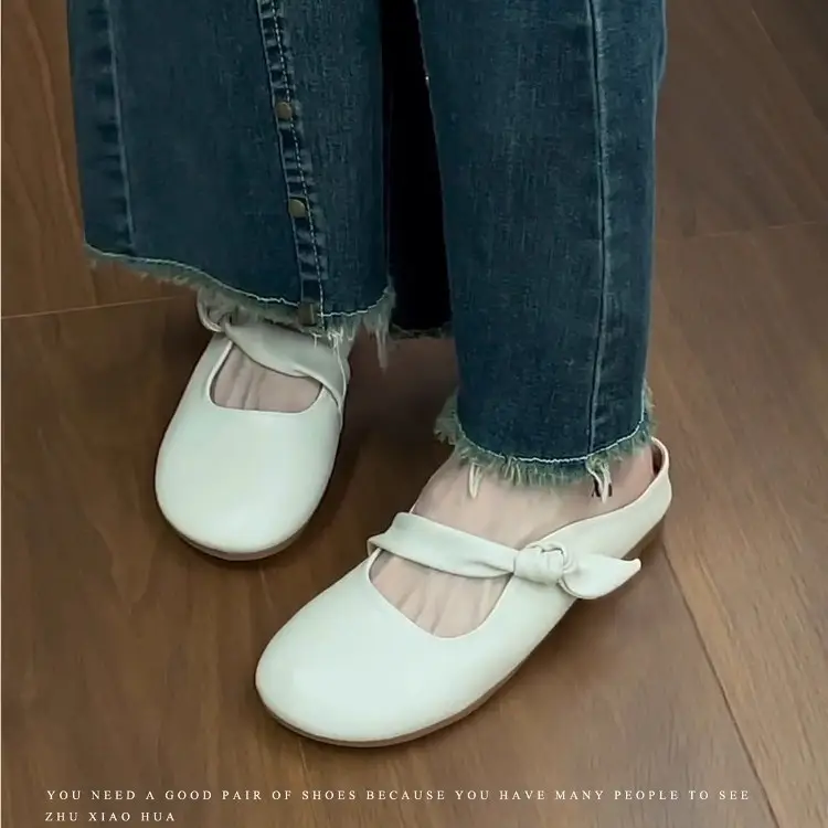 French-Style Gentle Closed-Toe Mules for Women, 2025 New Spring and Summer Flat Slip-On Sandals - Image 6