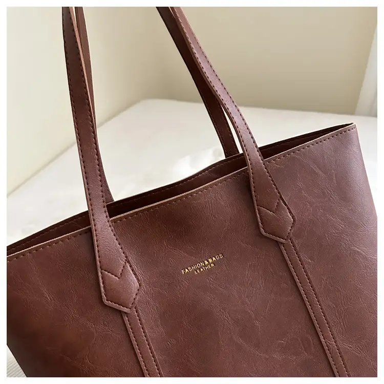 Women Retro Tote Bag Large Capacity Leather Shoulder Bag — feature 16