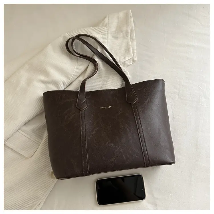 Women Retro Tote Bag Large Capacity Leather Shoulder Bag — feature 22