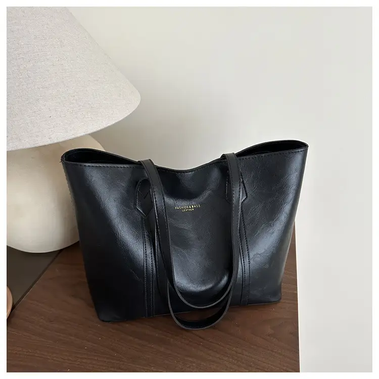 Women Retro Tote Bag Large Capacity Leather Shoulder Bag — feature 35