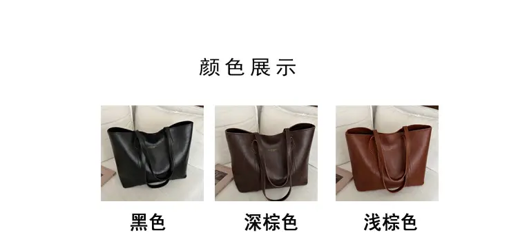 Women Retro Tote Bag Large Capacity Leather Shoulder Bag — feature 6
