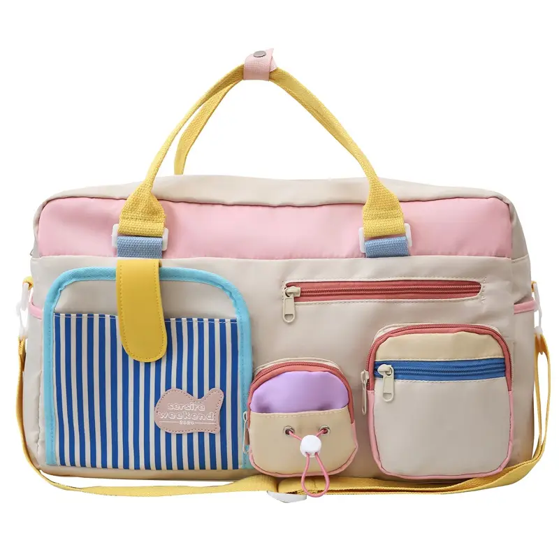 Japanese High-End Travel Bag with Crossbody Strap & Color-Blocking Design