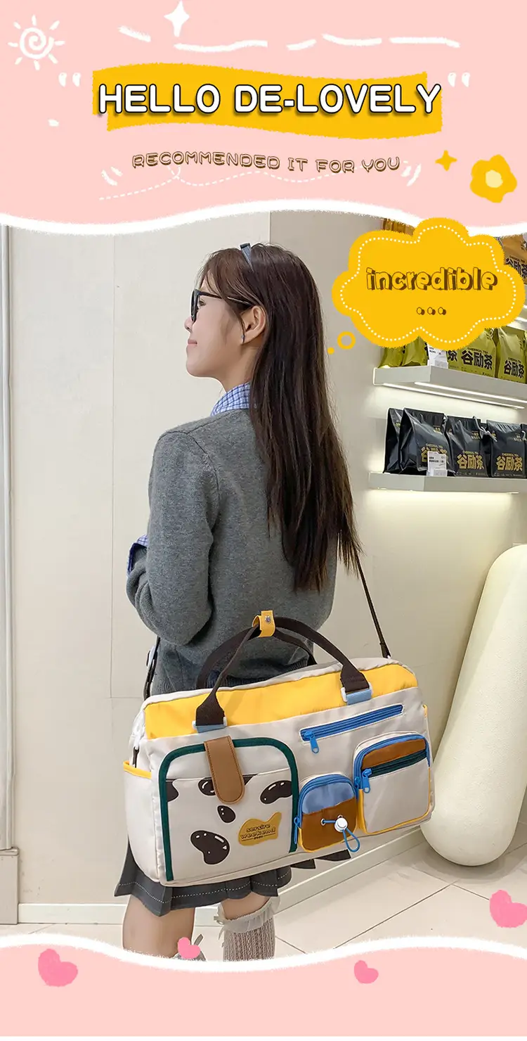 Japanese High-End Travel Bag with Crossbody Strap & Color-Blocking Design — feature 2