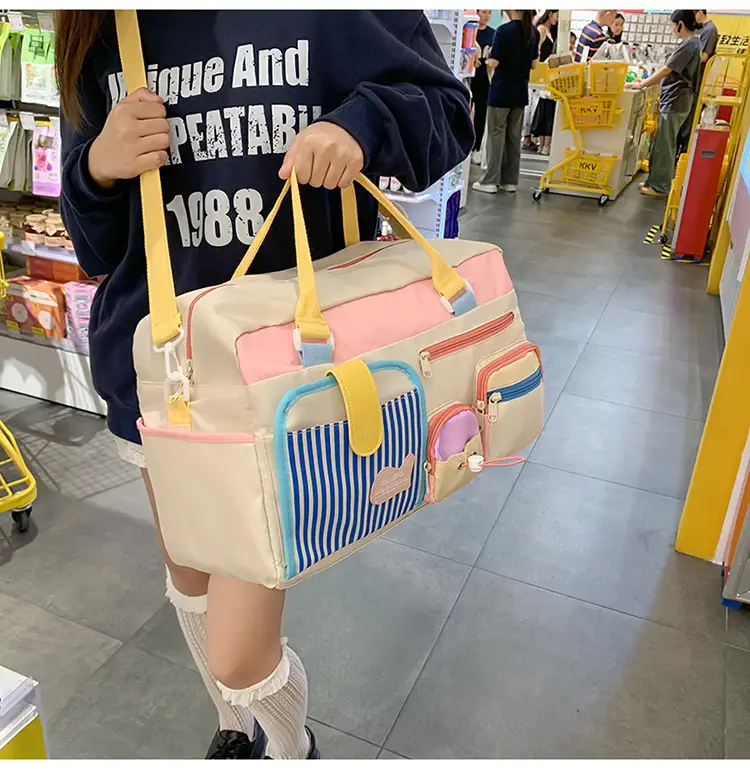Japanese High-End Travel Bag with Crossbody Strap & Color-Blocking Design — feature 22