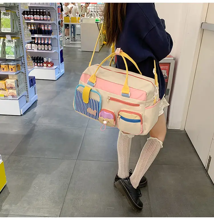 Japanese High-End Travel Bag with Crossbody Strap & Color-Blocking Design — feature 24
