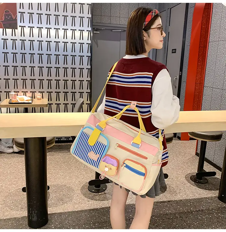 Japanese High-End Travel Bag with Crossbody Strap & Color-Blocking Design — feature 26