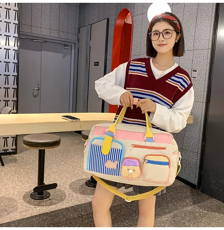 Japanese High-End Travel Bag with Crossbody Strap & Color-Blocking Design — feature 27
