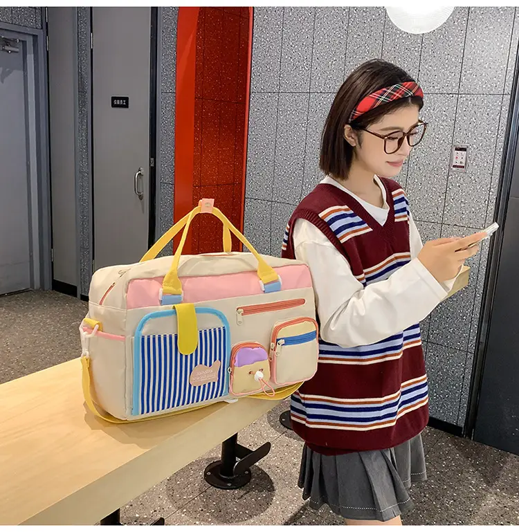 Japanese High-End Travel Bag with Crossbody Strap & Color-Blocking Design — feature 28