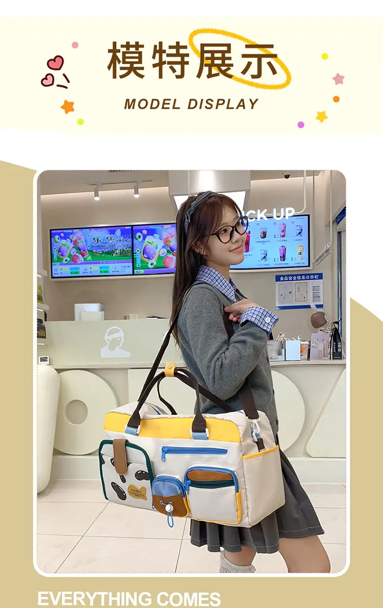 Japanese High-End Travel Bag with Crossbody Strap & Color-Blocking Design — feature 6