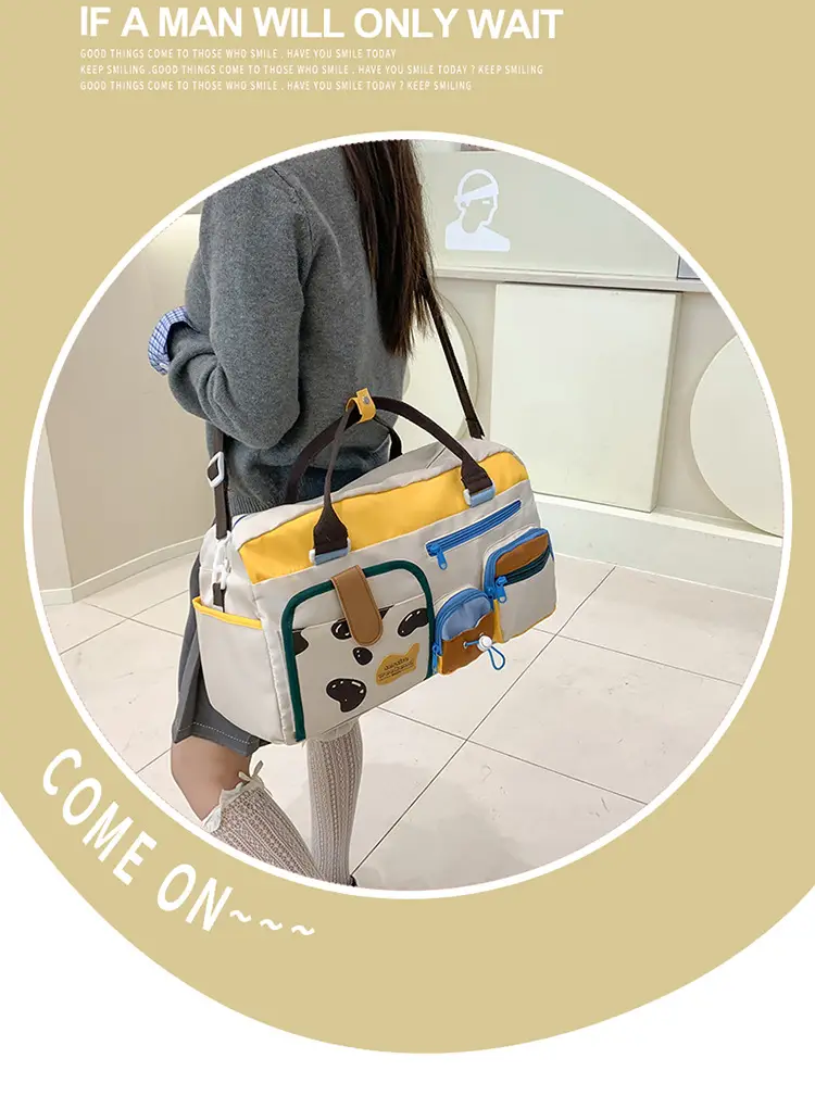 Japanese High-End Travel Bag with Crossbody Strap & Color-Blocking Design — feature 7