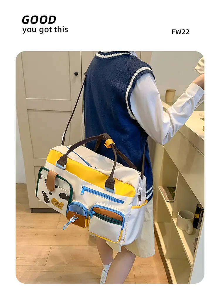 Japanese High-End Travel Bag with Crossbody Strap & Color-Blocking Design — feature 9