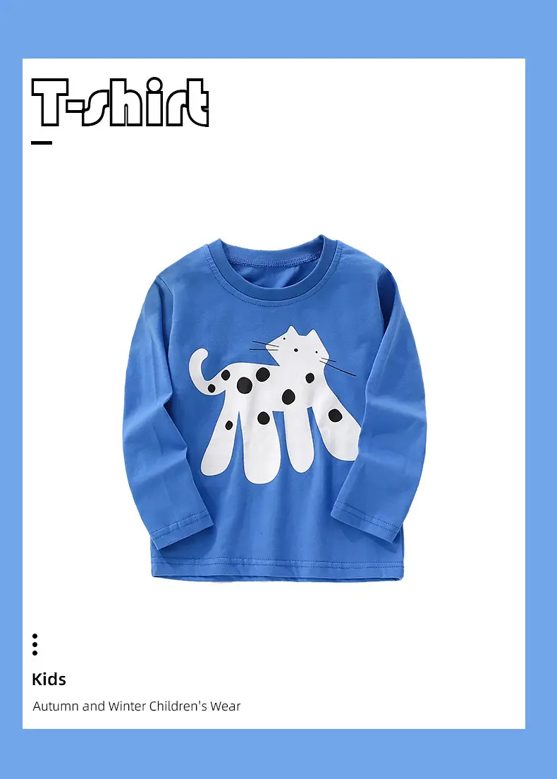 Blue Cartoon Dog T-Shirt for Boys Autumn Winter — feature 8