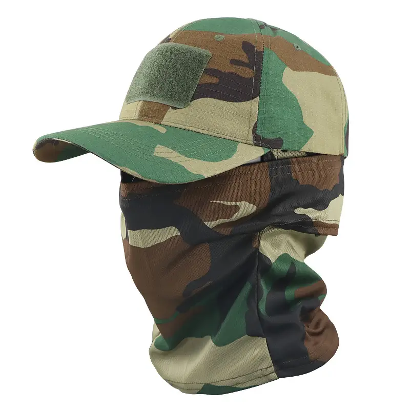 Cross-Border Camouflage Baseball Cap Hood Set Outdoor Mountaineering Hat Fishing Sun Protection Breathable Sun Hat Quick-Drying Peaked Cap - Image 3