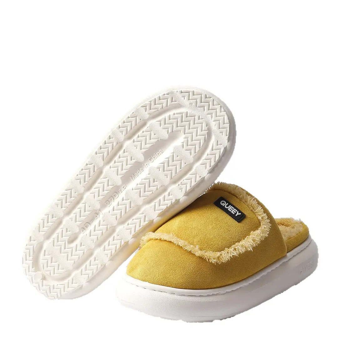 Women's Cotton Slippers for Autumn and Winter, Closed-Toe, Warm, Plush, Thickened, Soft Sole, Non-Slip, Comfortable for Stepping on Poop, Couple's Home Slippers for Men - Image 9