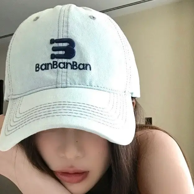 Women Korean Embroidered Denim Cap Light Grey - Image 3