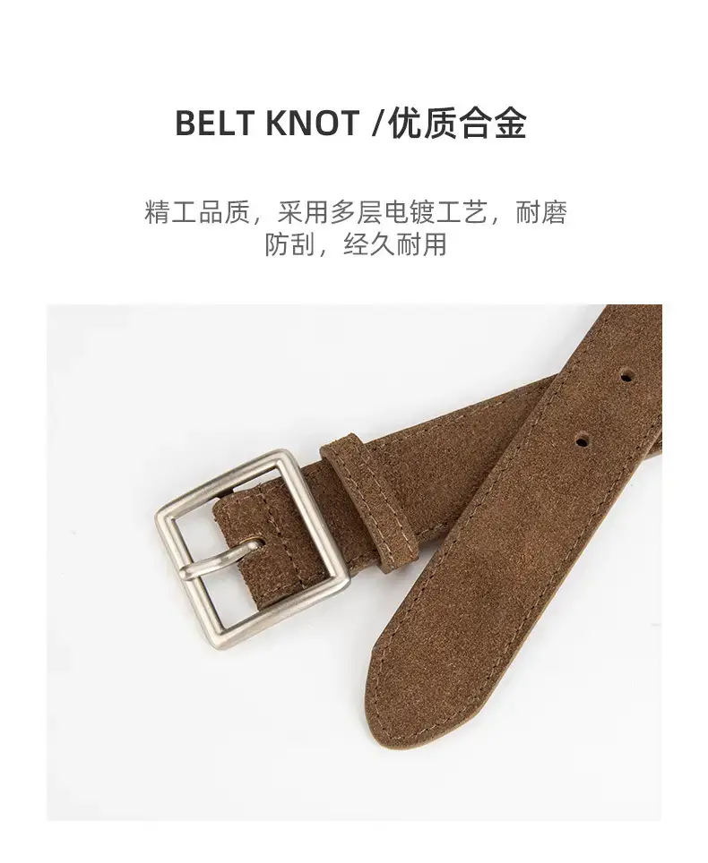 Women's Green Frosted Leather Belt with Silver Buckle — feature 6