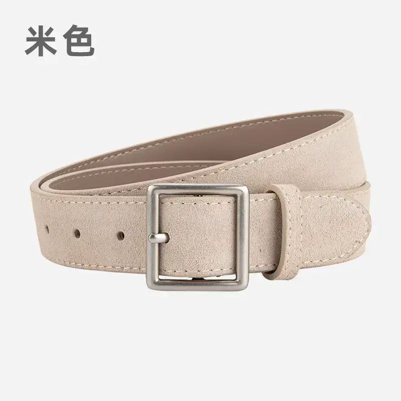 Women's Green Frosted Leather Belt with Silver Buckle - Image 10
