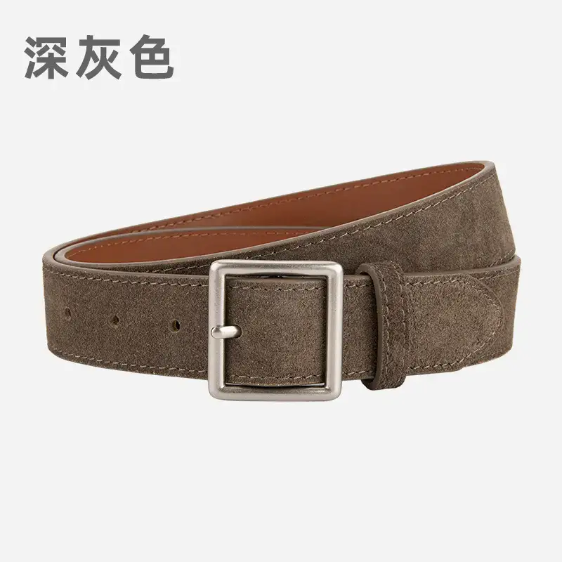 Women's Green Frosted Leather Belt with Silver Buckle - Image 13