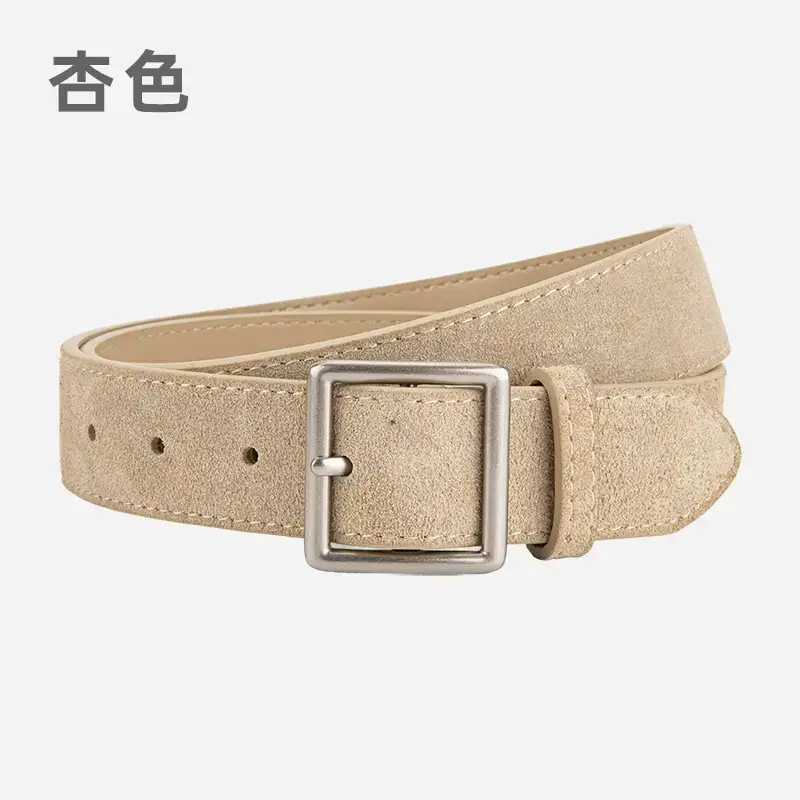 Women's Green Frosted Leather Belt with Silver Buckle - Image 16