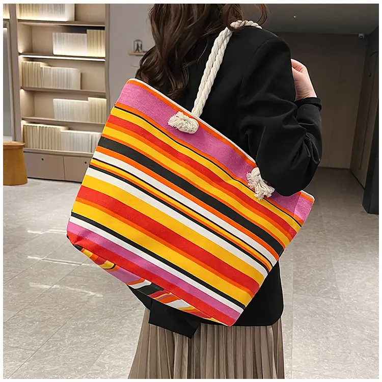 Large Canvas Ethnic Shoulder Tote Bag Women New Style — feature 10