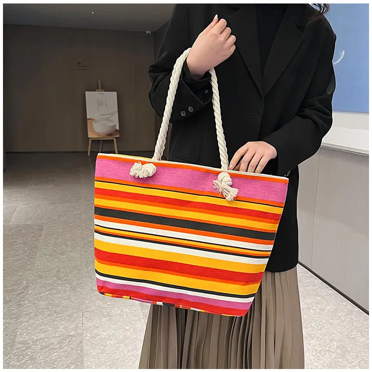 Large Canvas Ethnic Shoulder Tote Bag Women New Style — feature 11