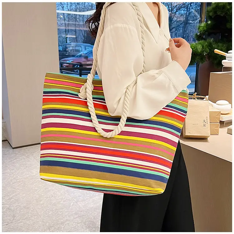 Large Canvas Ethnic Shoulder Tote Bag Women New Style — feature 12