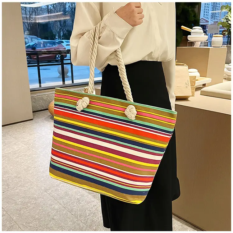 Large Canvas Ethnic Shoulder Tote Bag Women New Style — feature 13