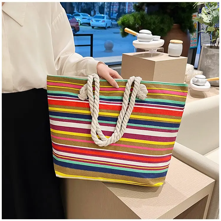 Large Canvas Ethnic Shoulder Tote Bag Women New Style — feature 14